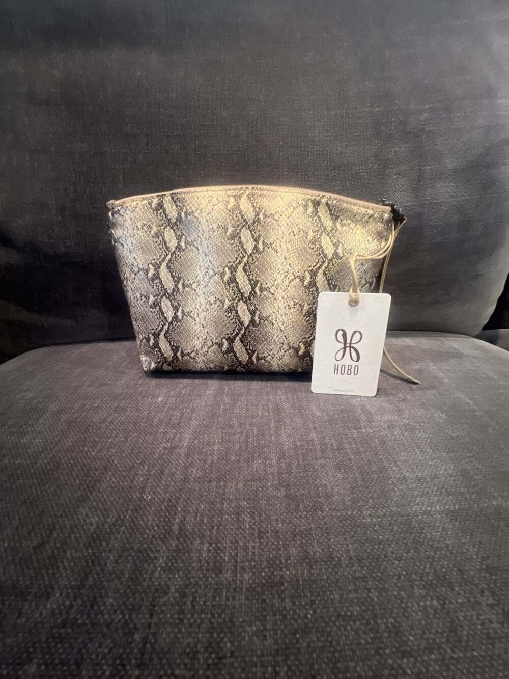 Hobo Collect Glam Snake Leather Pouch